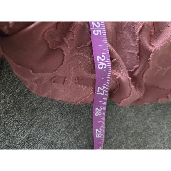 Feminine Pink Floral Burnout Jacquard Wrap Midi Dress Flutter Sleeve Torrid Sz 6 - Picture 10 of 13